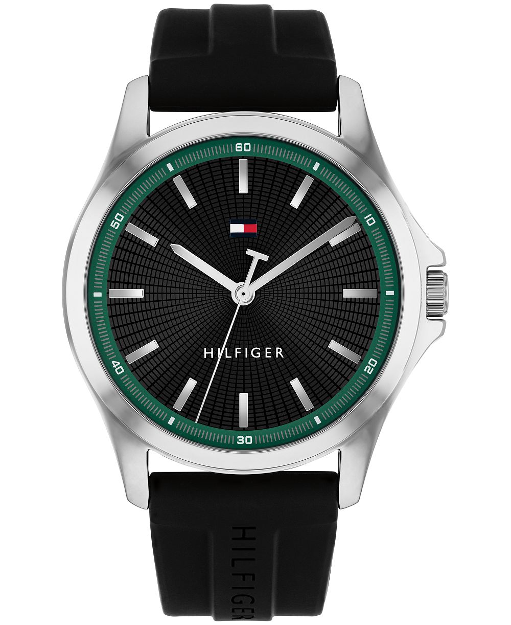 Мужские часы Tommy Hilfiger Quartz Black Silicone Strap 42mm