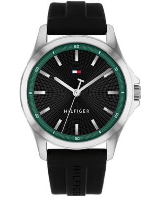 Мужские часы Tommy Hilfiger Quartz Black Silicone Strap 42mm