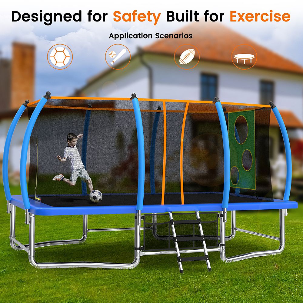 ZENY Outdoor Square Trampolines for Kids Adults Long Rectangular Tumbling Trampoline