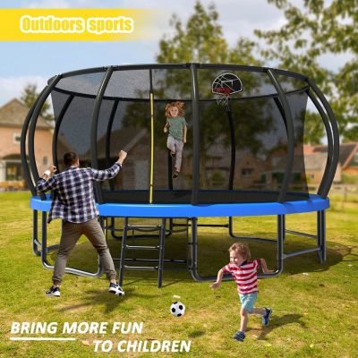 ZENY Outdoor Trampoline for Kids and Adults, Pumpkin Trampolines with Curved Poles,Heavy Duty Trampoline Anti-Rust Coating ASTM Approval