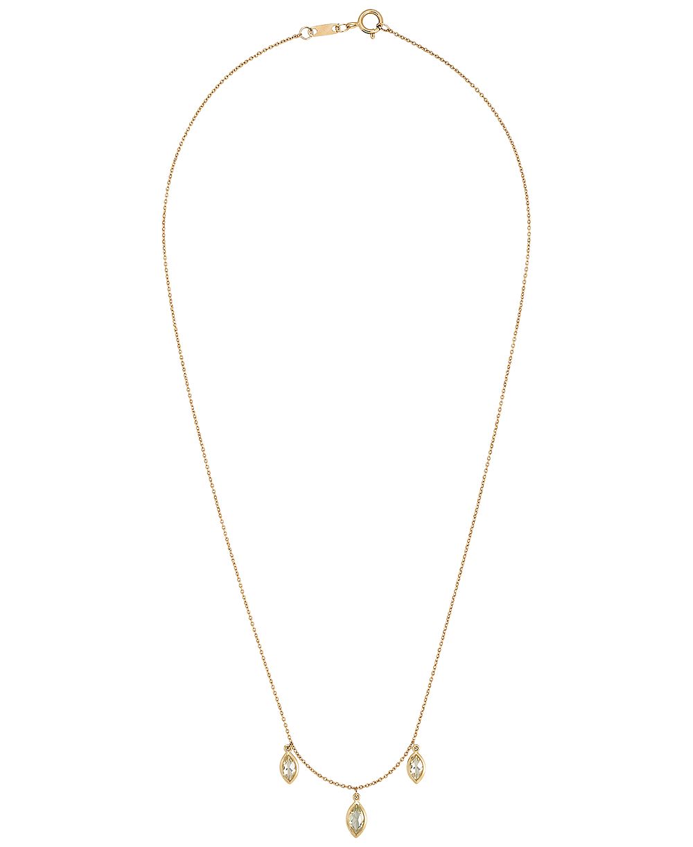 Колье Macy's с белым топазом (1 карат) в желтом золоте 14k