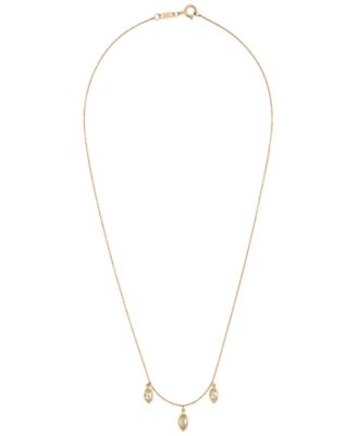 Колье Macy's с белым топазом (1 карат) в желтом золоте 14k