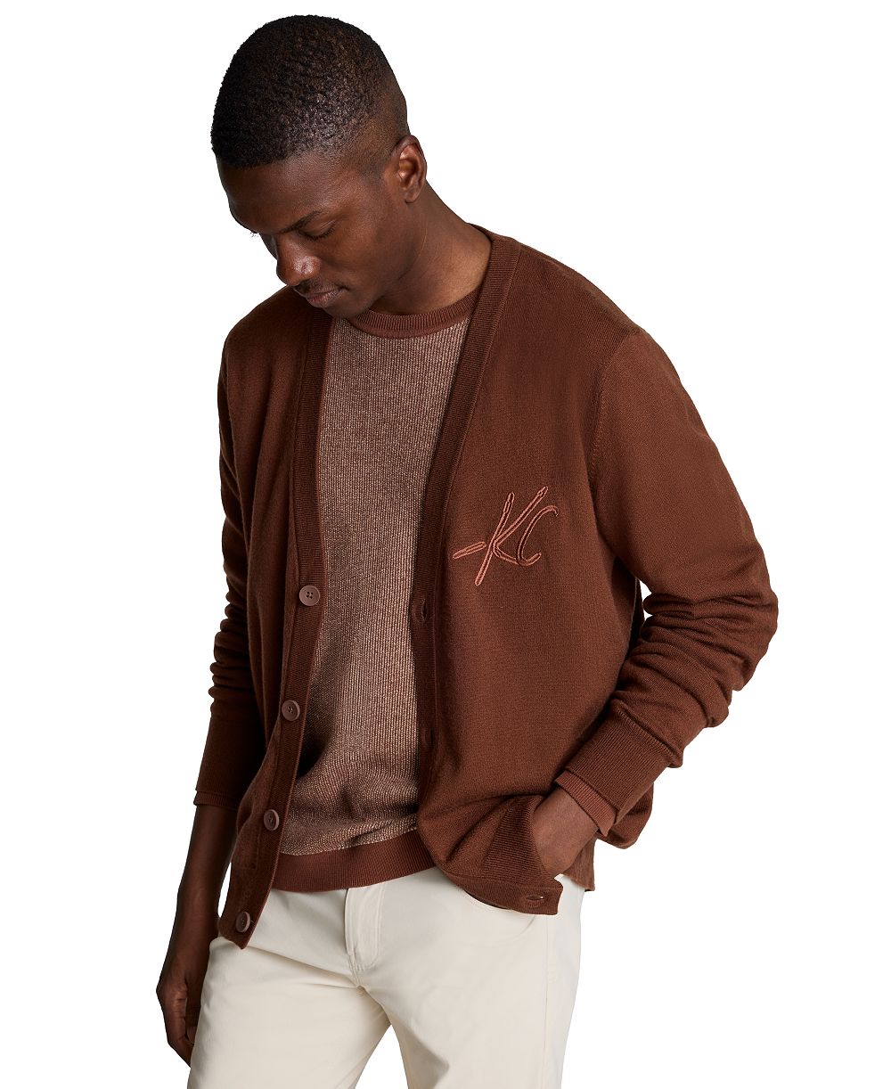 Kenneth Cole мужской кардиган с V-образным вырезом Slim-Fit с логотипом