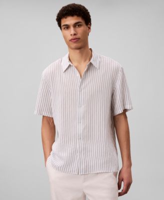 Мужская рубашка Calvin Klein Classic-Fit в полоску, полотняное переплетение