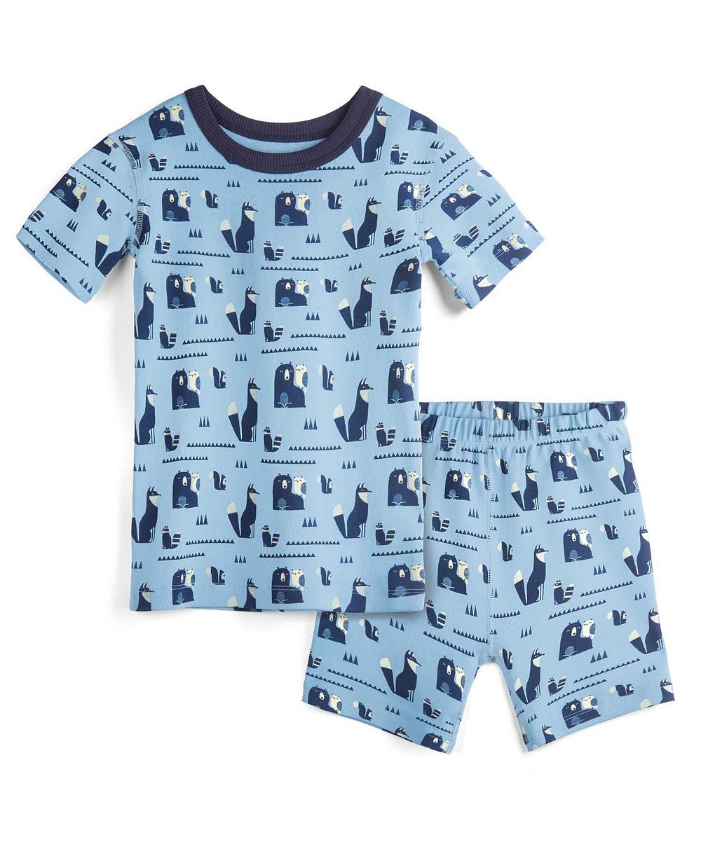 Мужские облегающие пижамы Mightly Toddler 5T-2T из 100% органического хлопка, 2 предмета