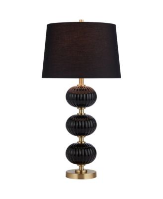 Настольная стеклянная лампа Possini Euro Design Grace, черная, с диммером