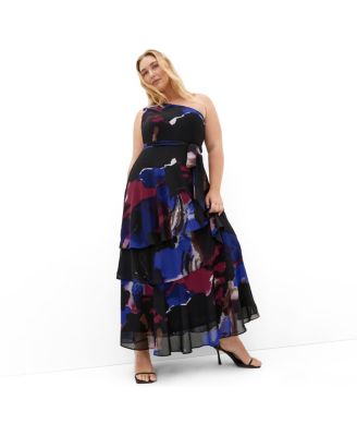 CITY CHIC Women's Plus Size Rendezvous One Shoulder Maxi Dress