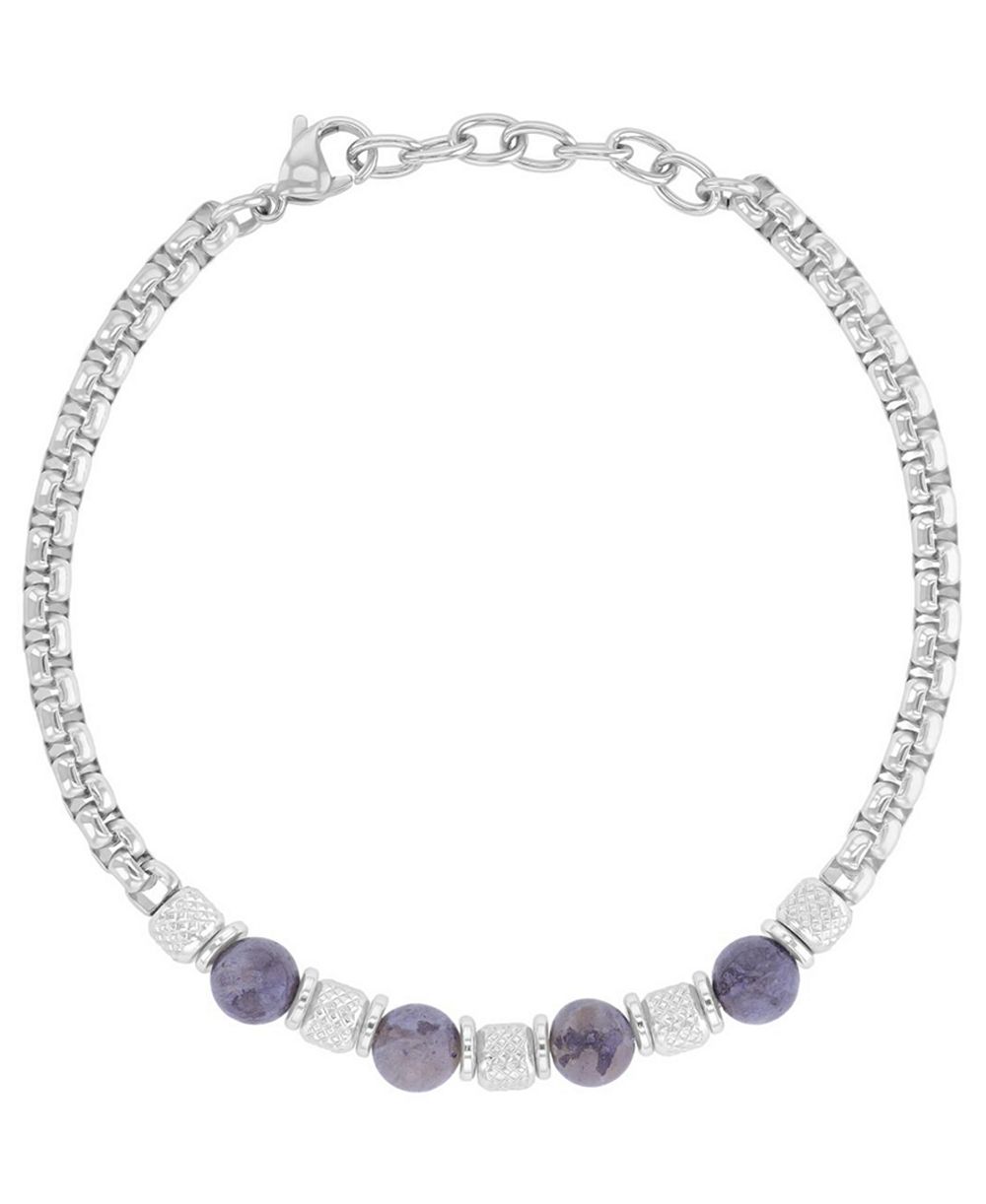 Мужской браслет Quiksilver Men's Platinum-Plated Steel Spark Stone Chain Bracelet