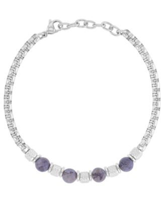 Quiksilver Men's Platinum-Plated Steel Spark Stone Chain Bracelet