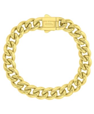 Quiksilver Men's Miami 18k Yellow Gold-Plated Cuban Chain Bracelet