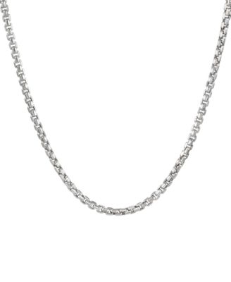 Macy's Diamond-Cut Box Chain 18" Necklace in 14k White Gold