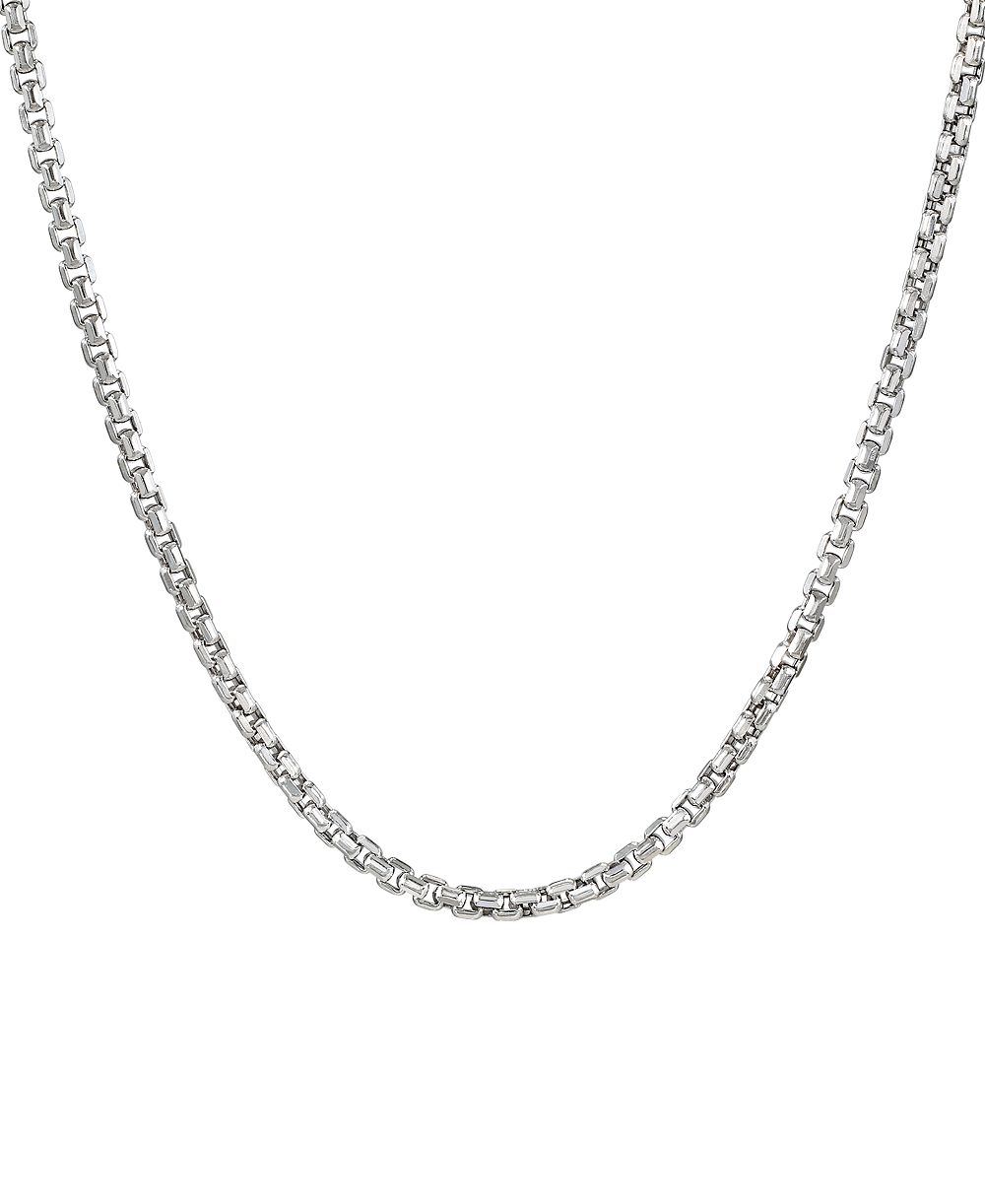 Ожерелье Macy's Diamond-Cut Box Chain 20" из белого золота 14k