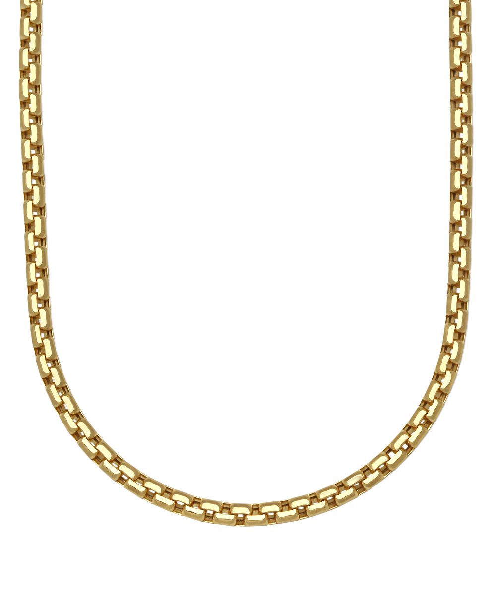 Ожерелье Macy's Diamond-Cut Box Chain 24" 10k Yellow Gold