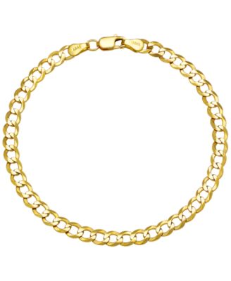 Italian Gold Solid Curb Chain 8" Bracelet in 10k Yellow Gold