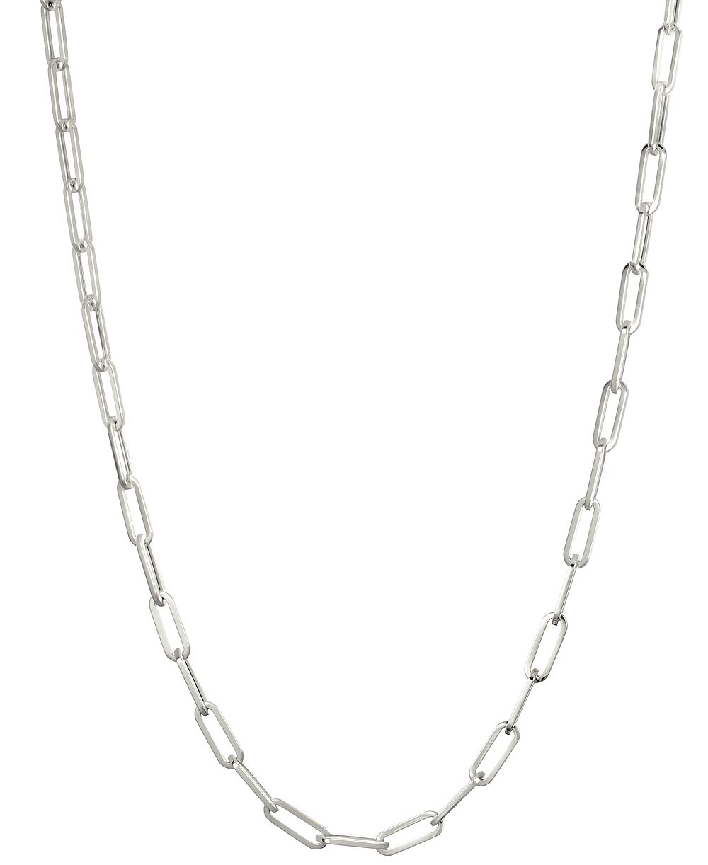 Italian Gold Paperclip Chain 20" Necklace (3.5mm) in 10k White Gold