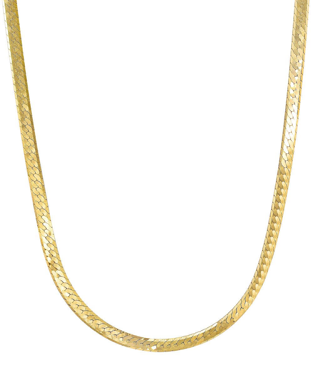 Italian Gold Herringbone Chain 20" Necklace (1.2mm) in 10k Yellow Gold