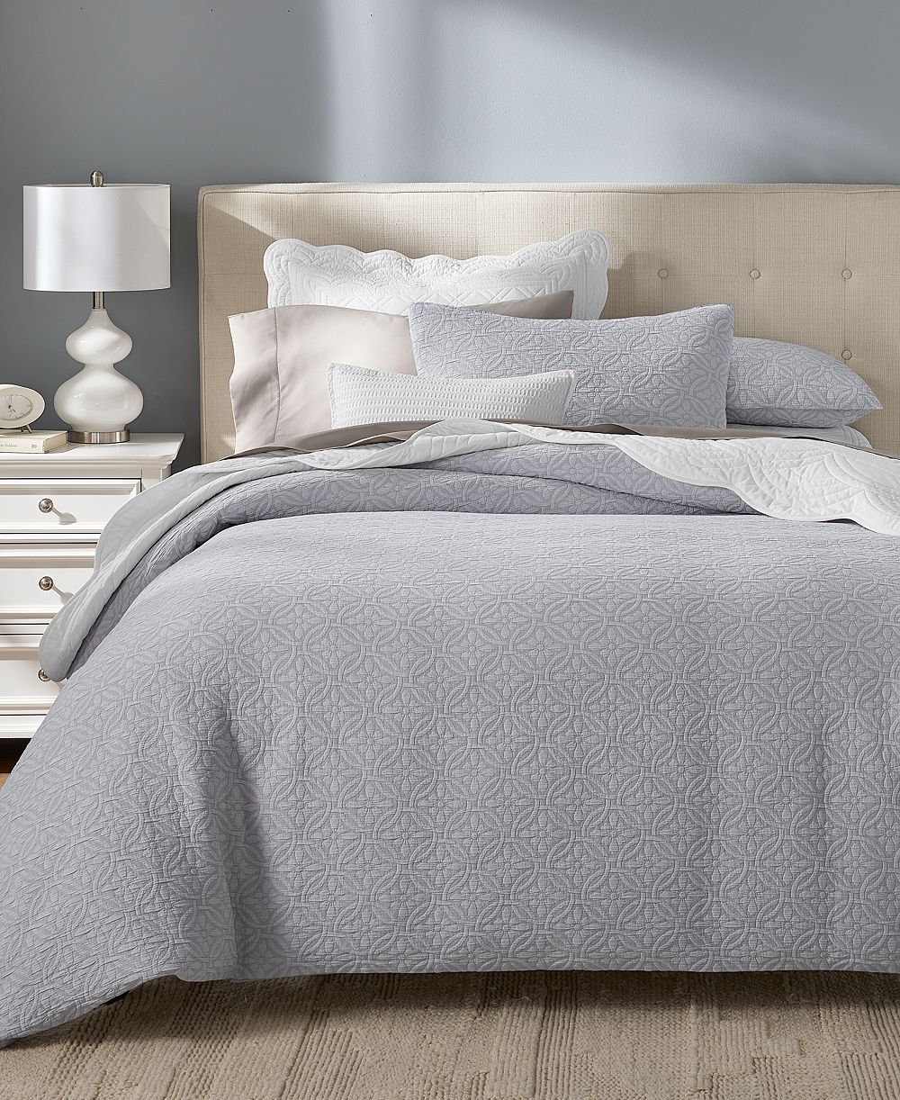 Комплект пододеяльников Charter Club Lattice Medallion Gray, King