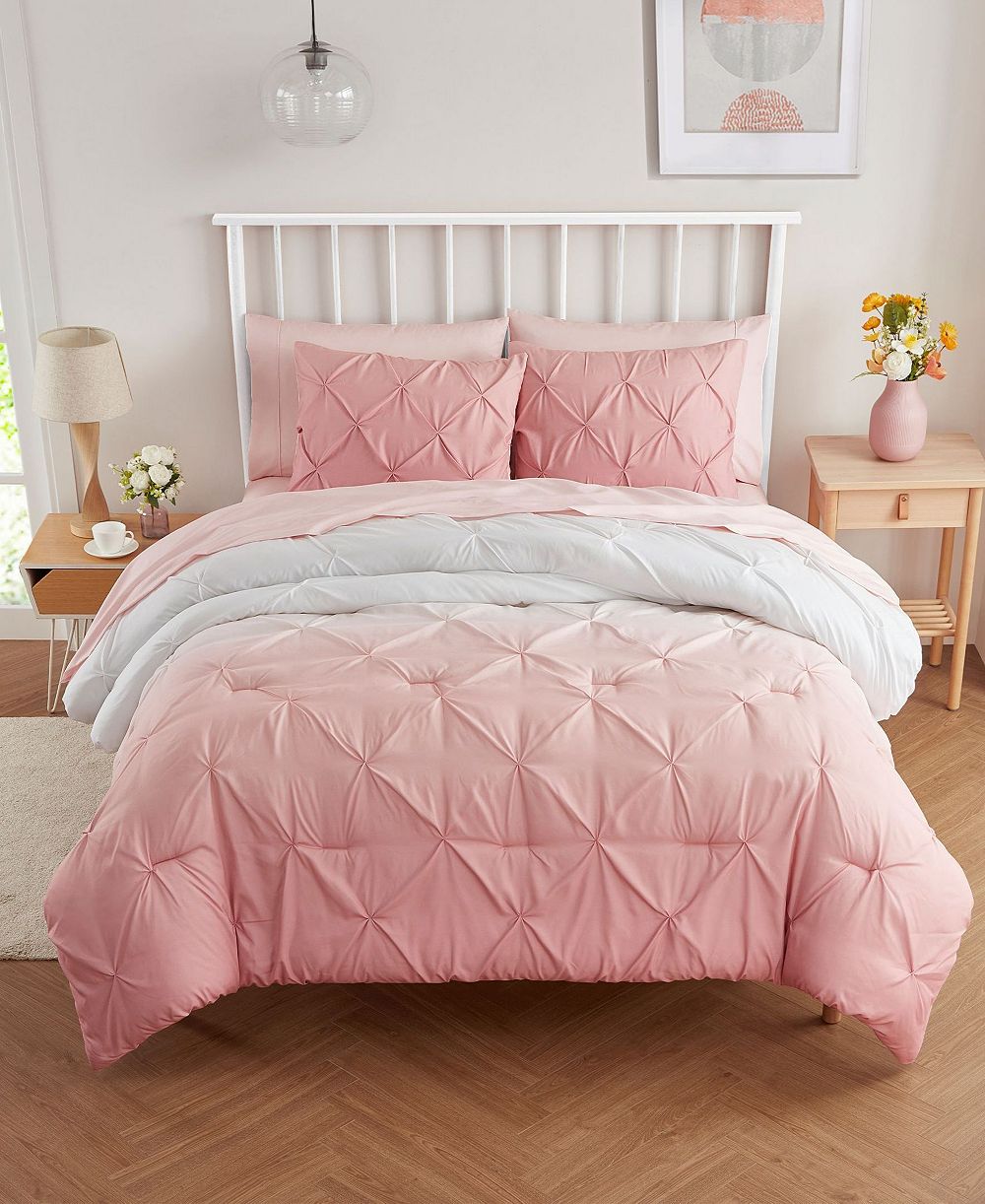 Sweet Home Collection Loralie Ombre Pintuck комплект постельного белья из 7 предметов, Full