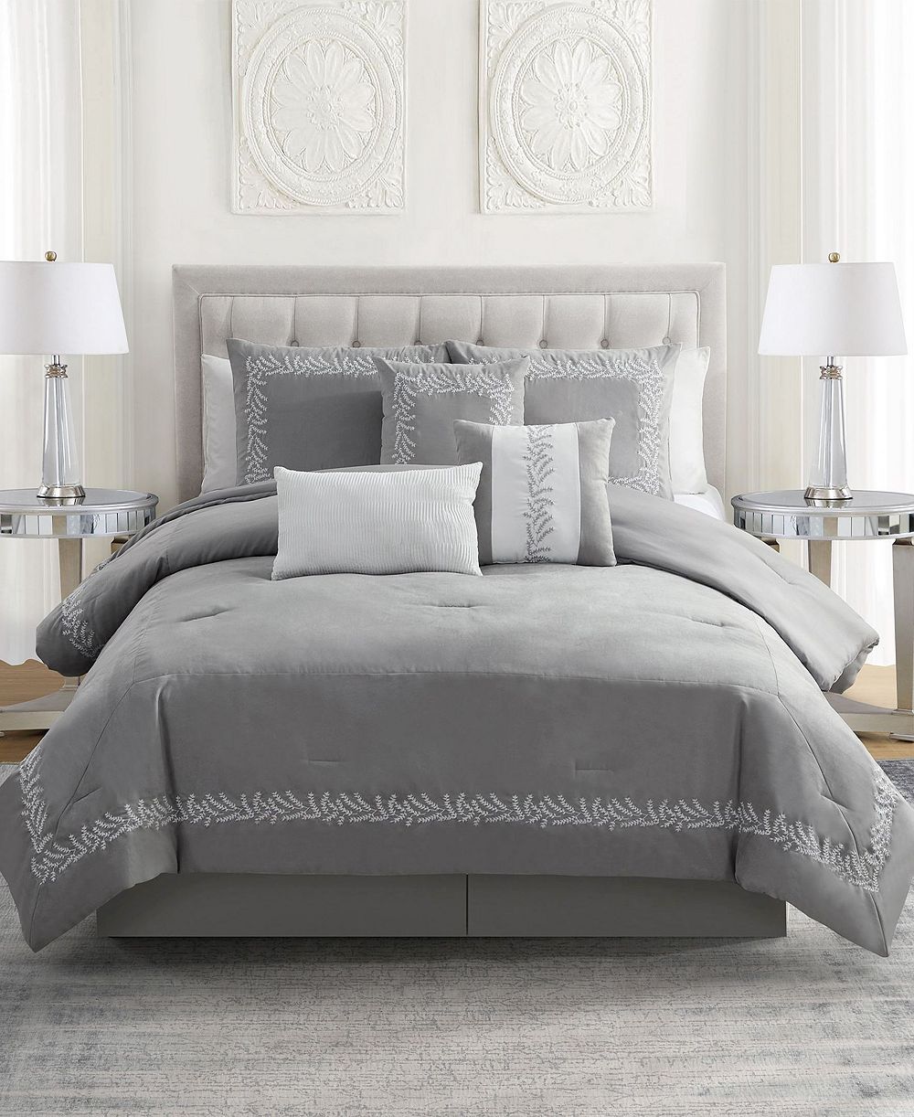 Sweet Home Collection Salerno Suede комплект постельного белья из 7 предметов, Queen