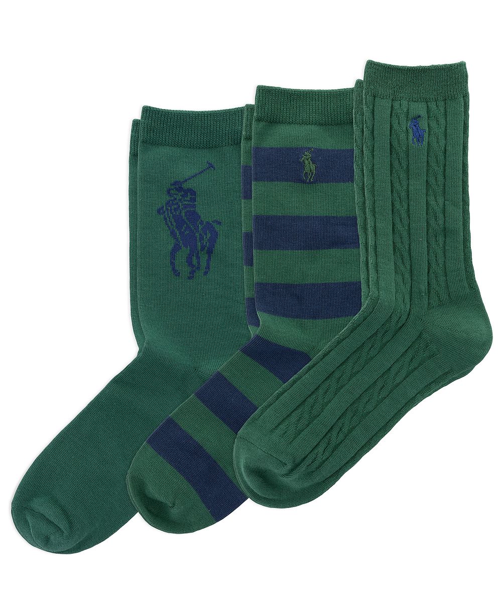 Polo Ralph Lauren Boys' 4-11 Candyshop Socks, 3-Pack