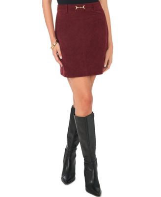 Vince Camuto Women's Buckle Mini A-Line Skirt