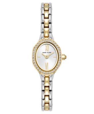 Anne Klein Women's Quartz Oval Silver Dial Two-Tone Alloy Metal Bracelet Watch 18mm
