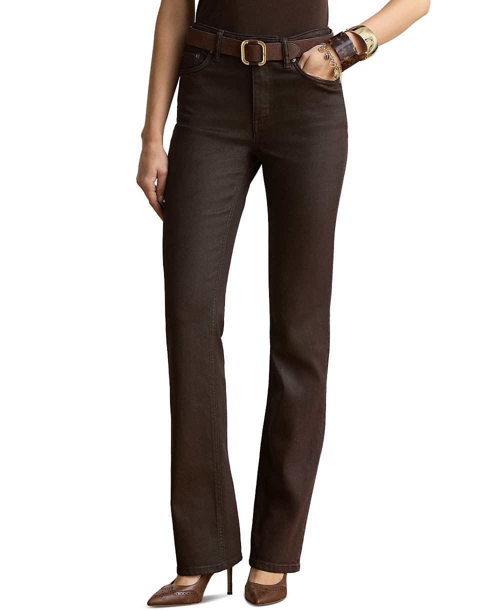 Lauren Ralph Lauren Petite High-Rise Bootcut Coated Jeans