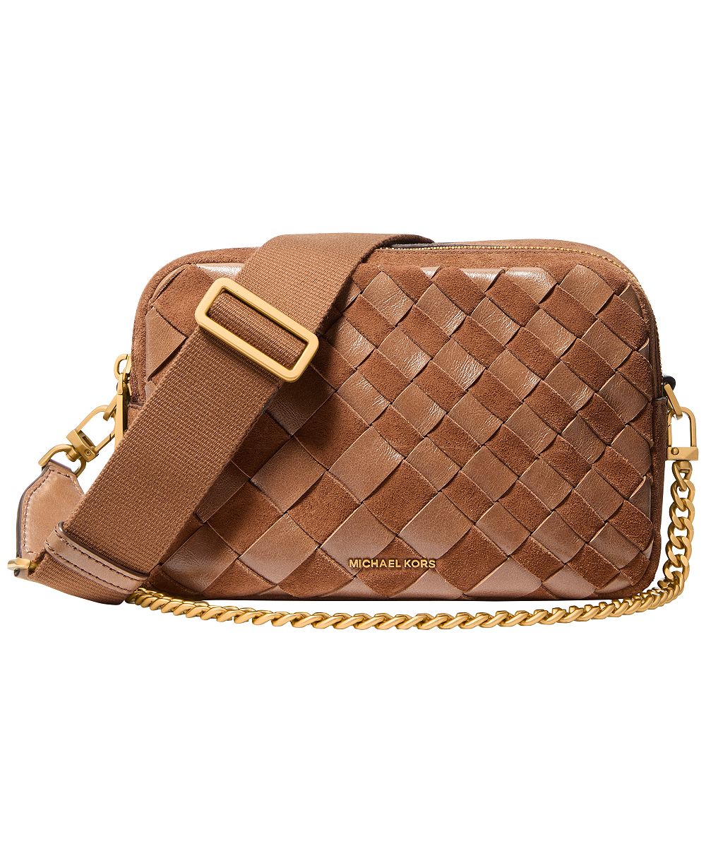 Michael Kors Bryant Medium Double Zip Chain Camera Crossbody Handbag
