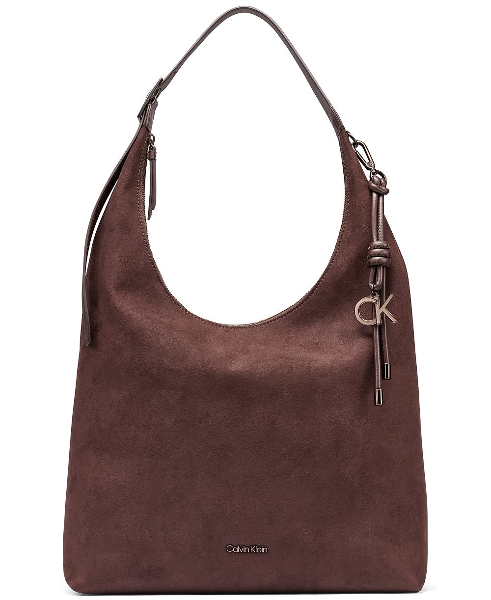 Calvin Klein Erina Faux Suede Large Hobo Handbag