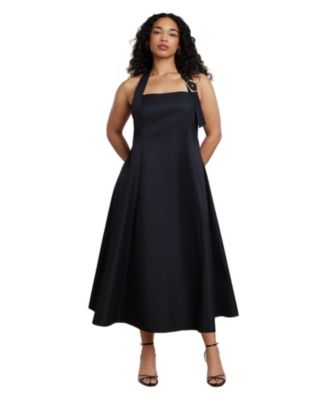 ELOQUII Женское Plus Size платье Maxi с отделкой Buckle Neckline