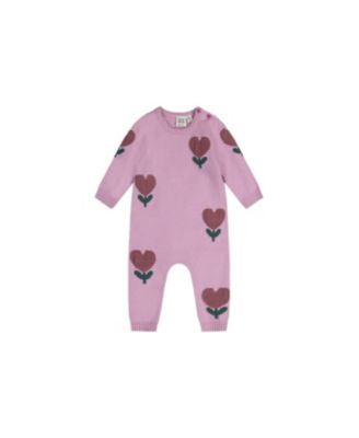 Deux par Deux Baby Girl 3M TO 24M Knitted Intarsia Romper Lilac