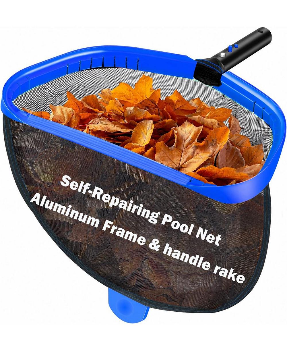 XDOVET Pool Skimmer Net Aluminum Frame Fine Mesh Leaf Rake