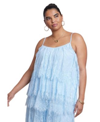 Женский топ ELOQUII Plus Size Asym Lace Babydoll