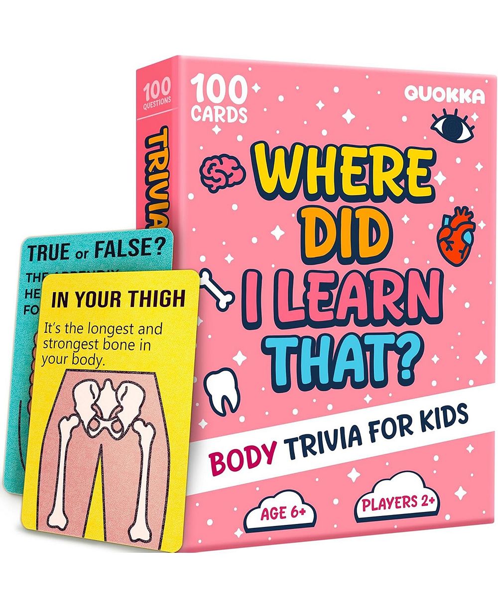 Quokka Educational Trivia Card Game, 100 Cards, Ages 4+
