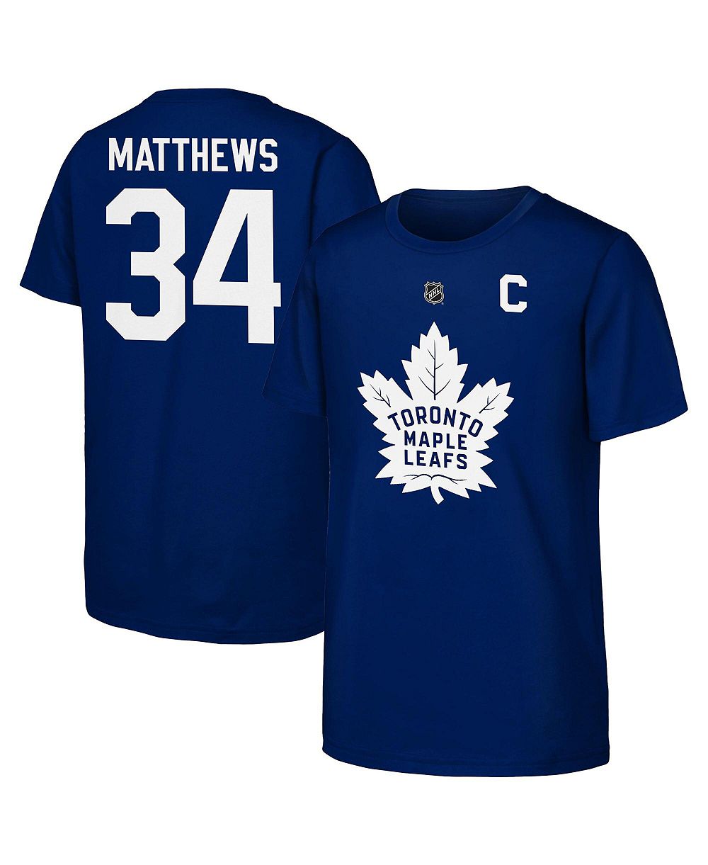 Футболка Outerstuff Auston Matthews Blue Toronto Maple Leaf's для мальчиков и девочек
