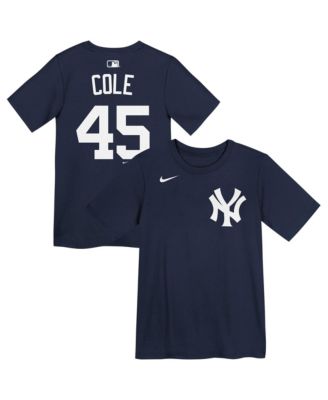 Детская футболка Nike Navy New York Yankees Gerrit Cole Name & Number