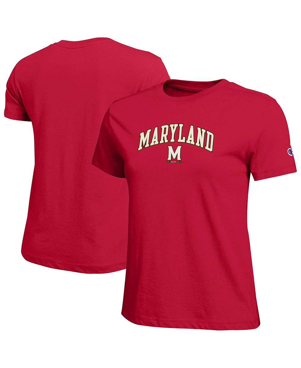 Женская футболка Champion Red Maryland Terrapins Arched Over Logo