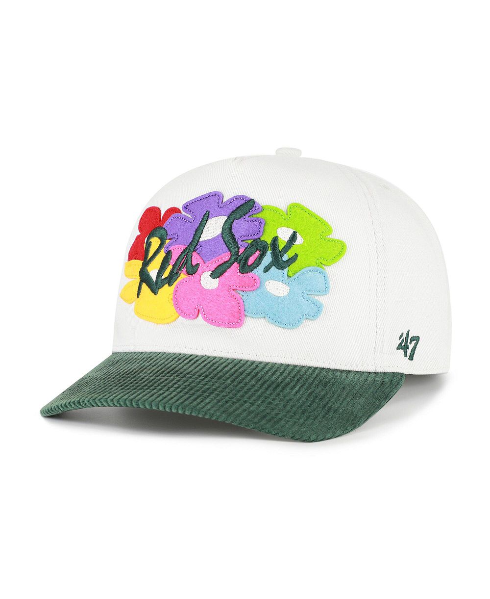 Мужская кепка '47 Brand White/Green Boston Red Sox Flora Gallery Hitch Adjustable