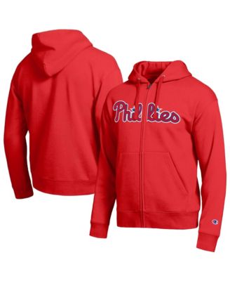 Champion Men's Philadelphia Phillies Red All-Star Wordmark Full-Zip Hoodie