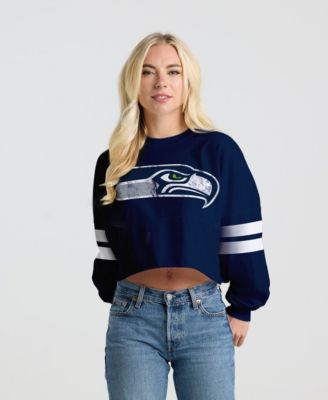 Женская футболка Spirit Jersey Seattle Seahawks, укороченная, длинный рукав