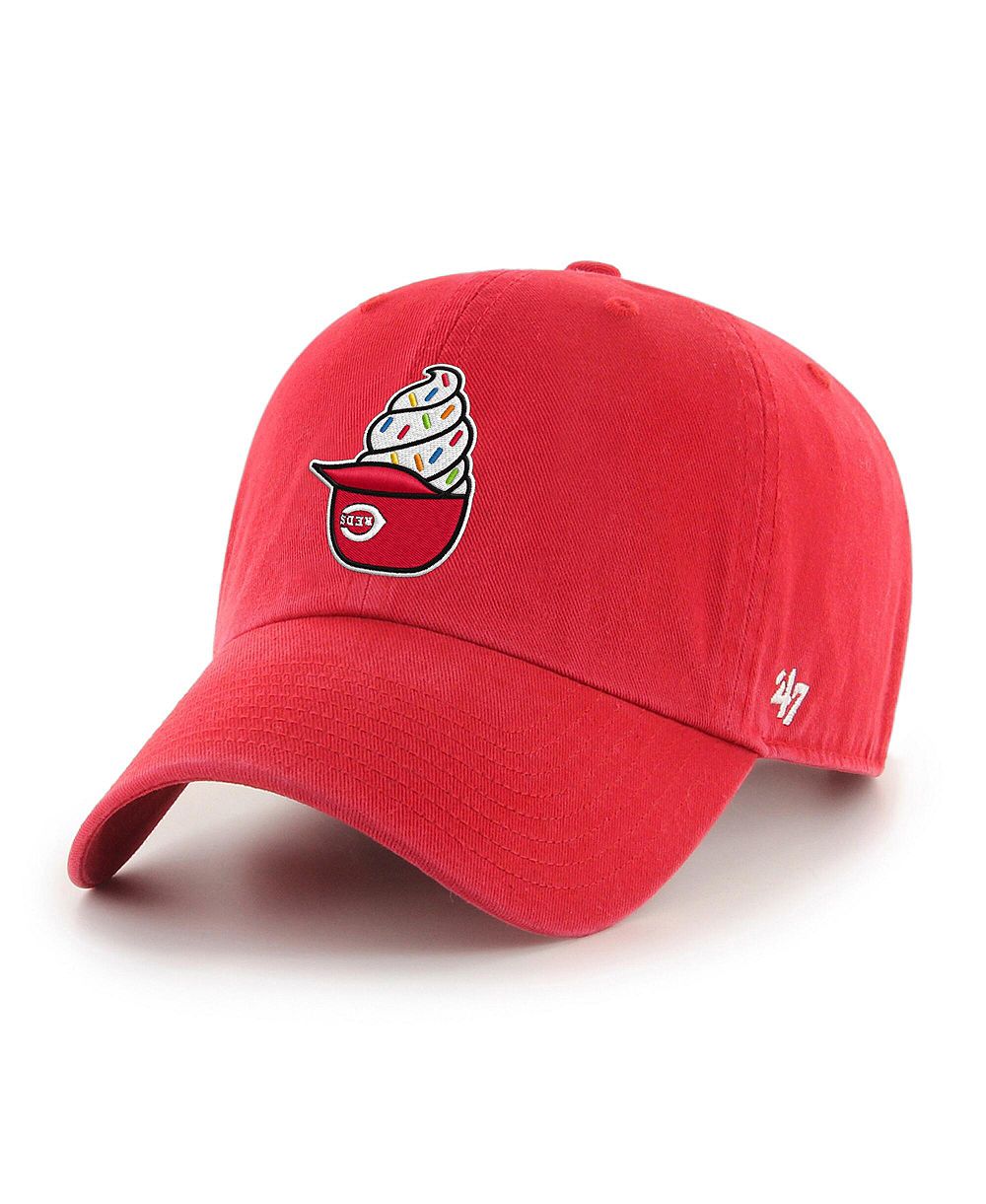 Кепка '47 Brand Men's Red Cincinnati Reds Ice Cream Helmet Clean Up Adjustable