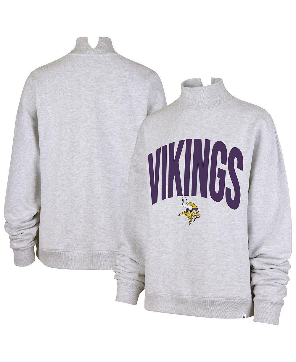 '47 Brand Women's Gray Minnesota Vikings Subtle Muse Mock Neck Sweatshirt