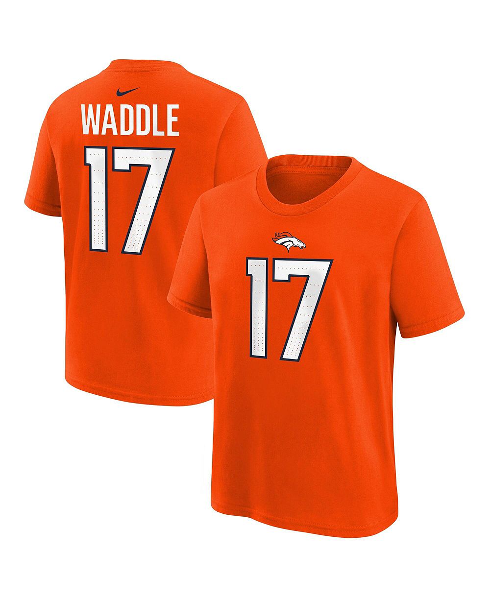 Детская футболка Nike Jaylen Waddle Orange Denver Broncos Name & Number