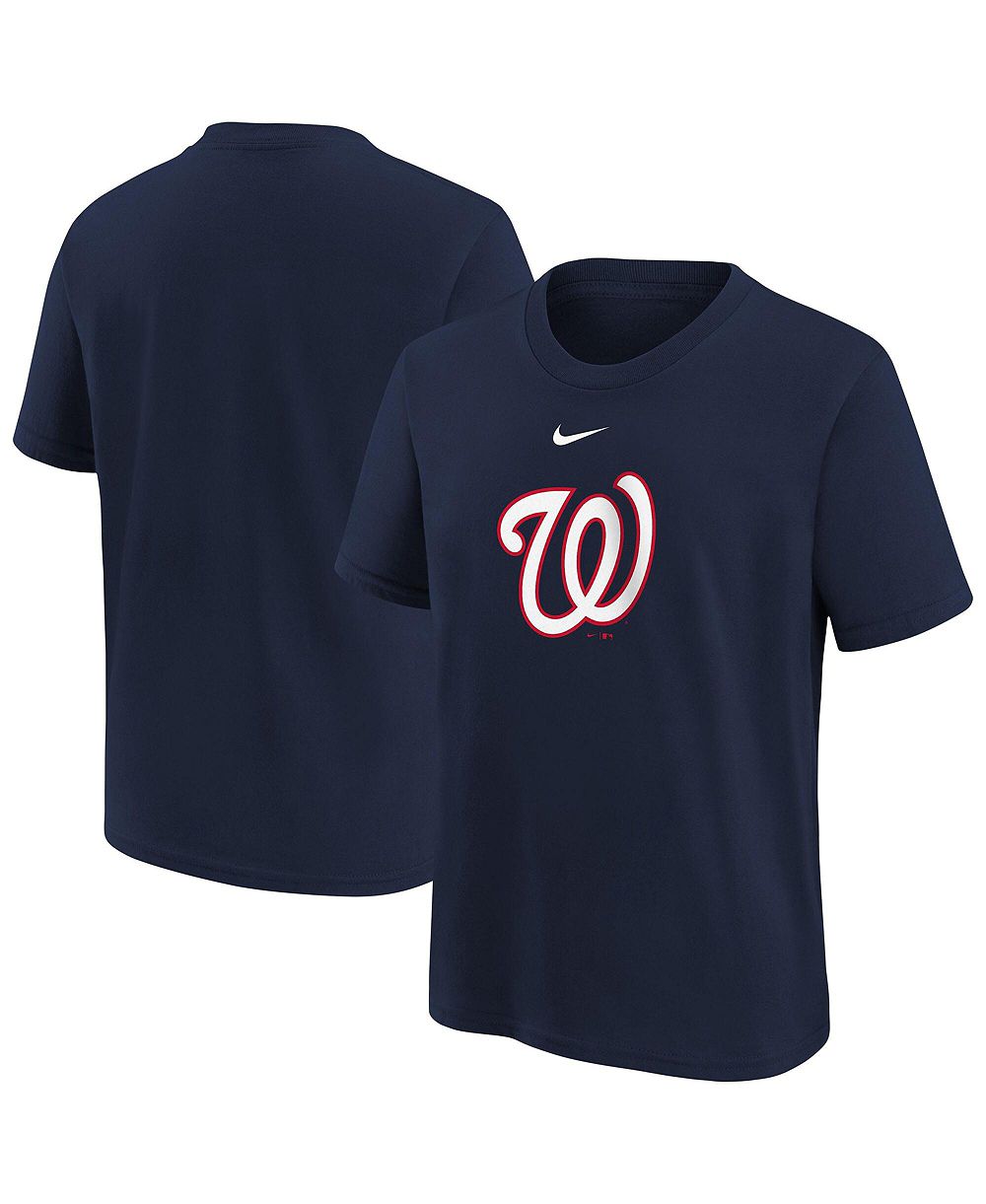 Детская футболка Nike с большим логотипом Washington Nationals, темно-синяя