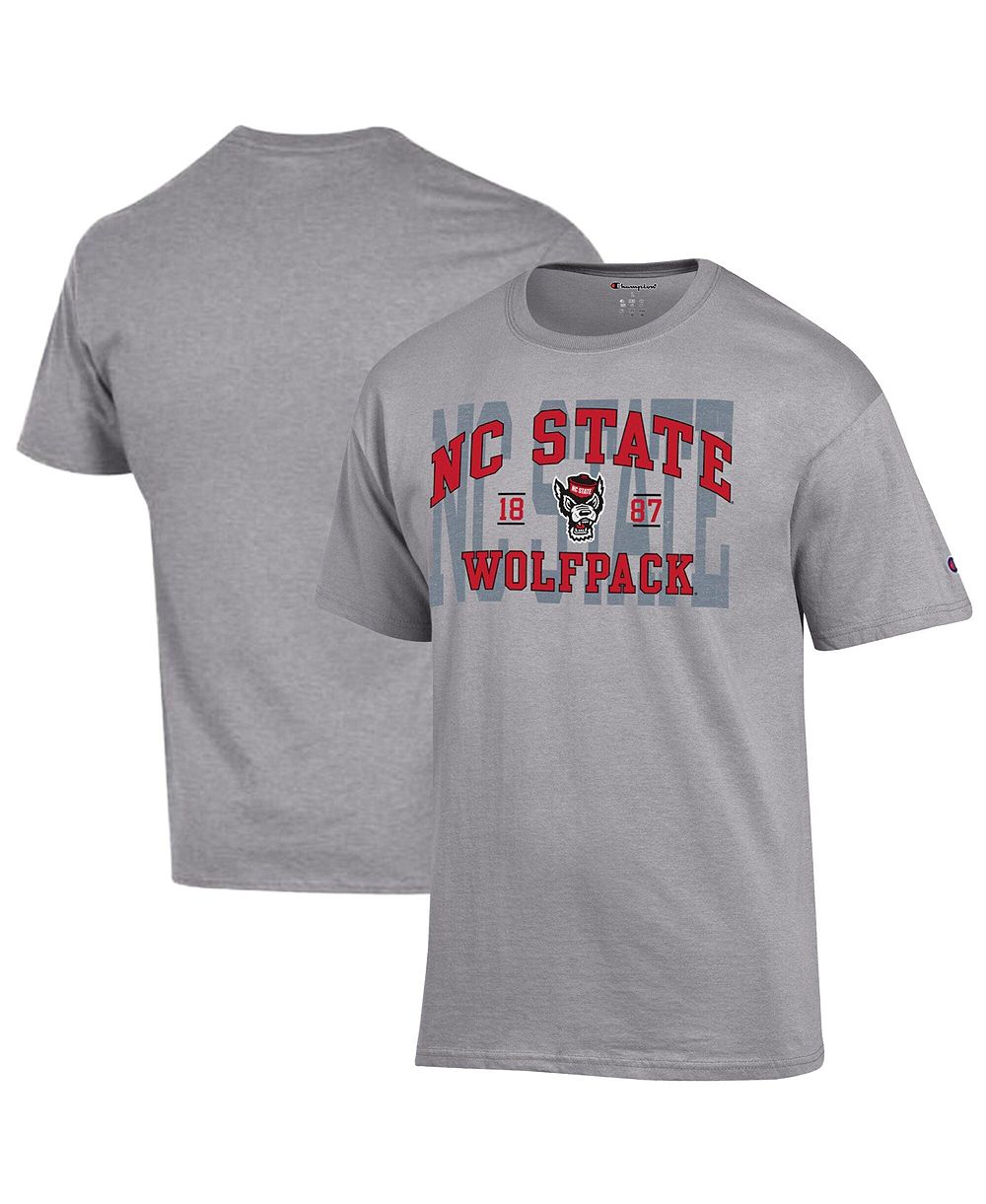 Мужская футболка Champion Heather Gray NC State Wolfpack Varsity