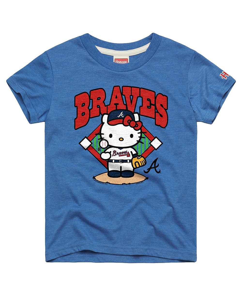 Детская футболка Homage Royal Atlanta Braves Hello Kitty x MLB Tri-Blend