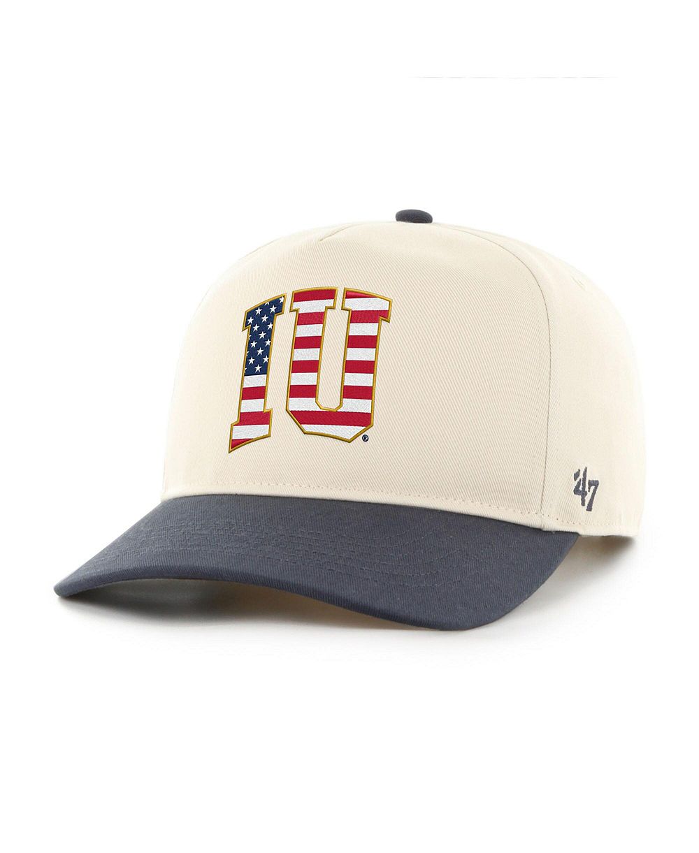 Мужская кепка '47 Brand Natural/Navy Indiana Hoosiers Americana Flag Hitch Adjustable