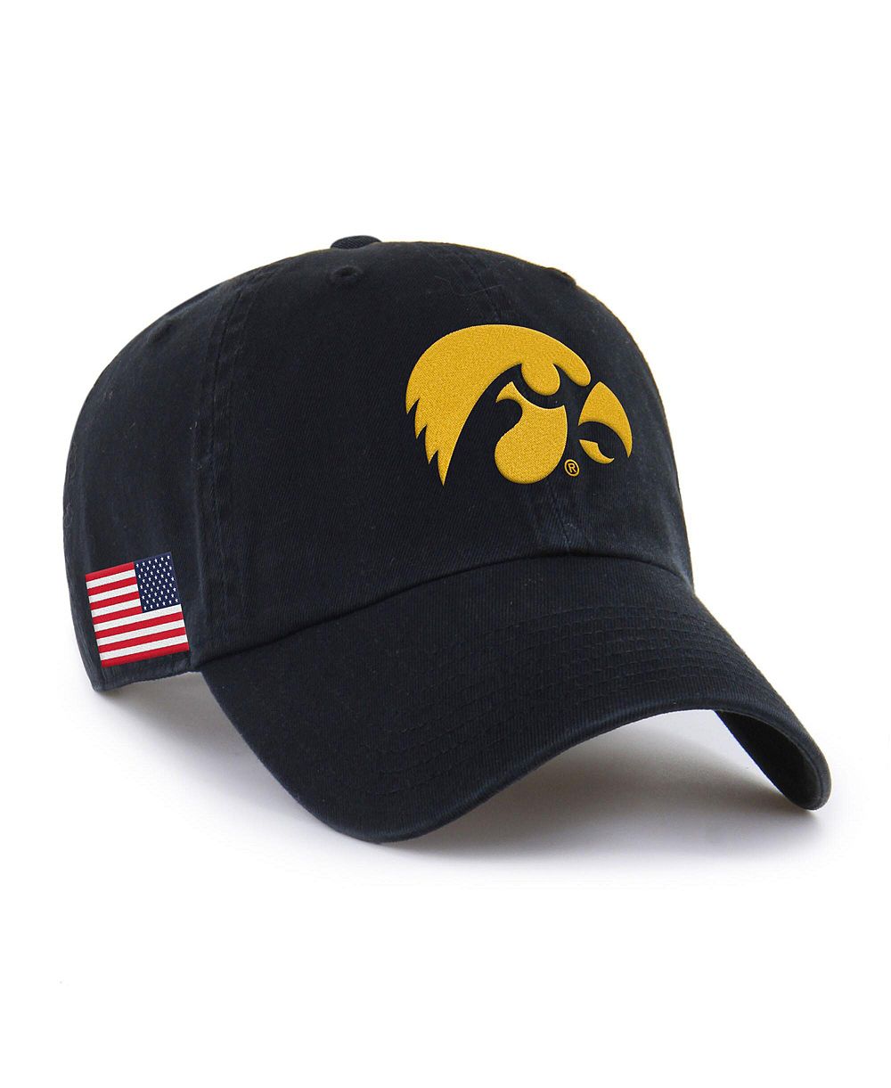 Мужская регулируемая кепка '47 Brand Black Iowa Hawkeyes Americana Heritage Clean Up Adjustable Hat