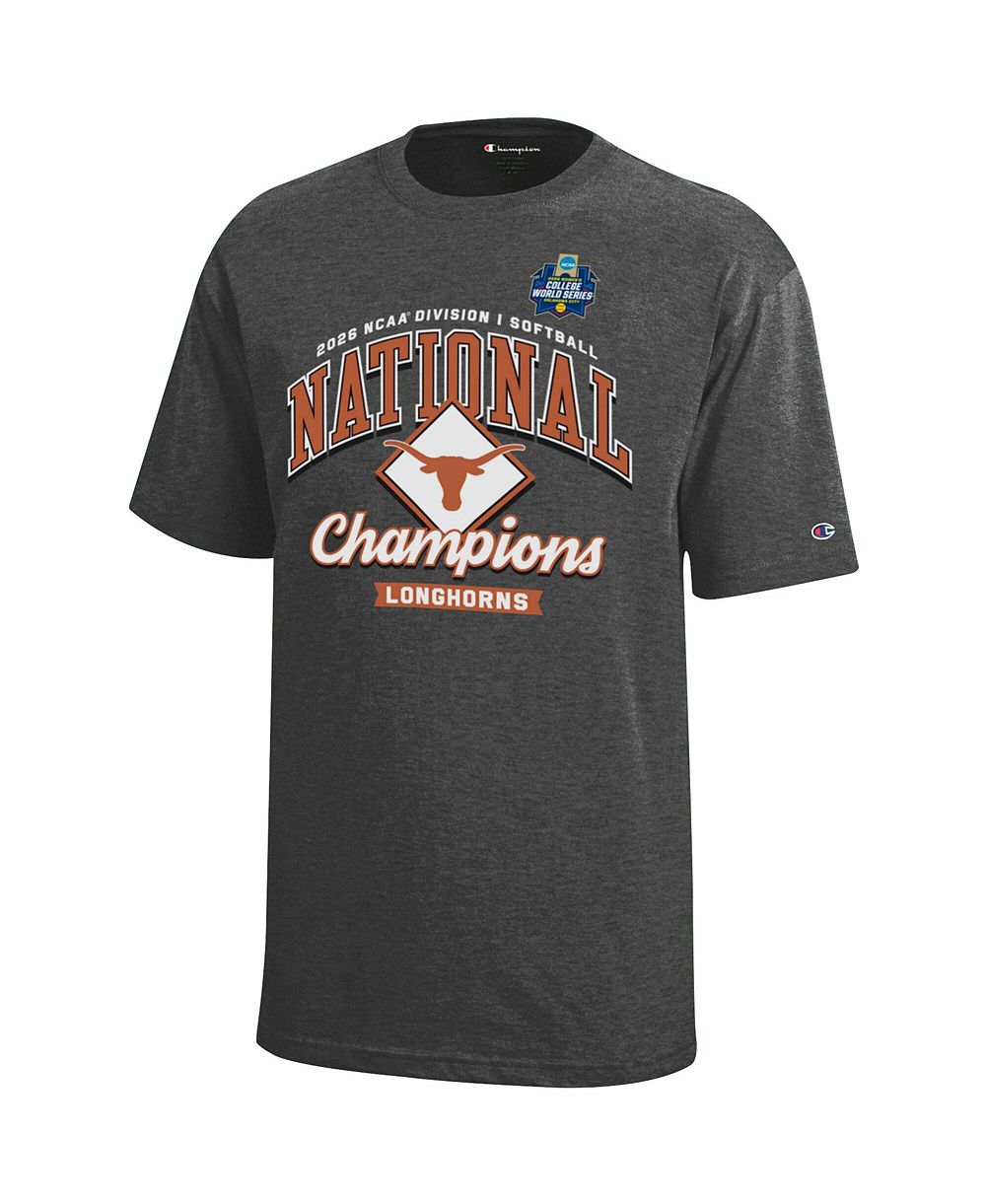 Детская футболка Champion Texas Longhorns 2026 NCAA Softball Women's College World Series Champions Locker Room
