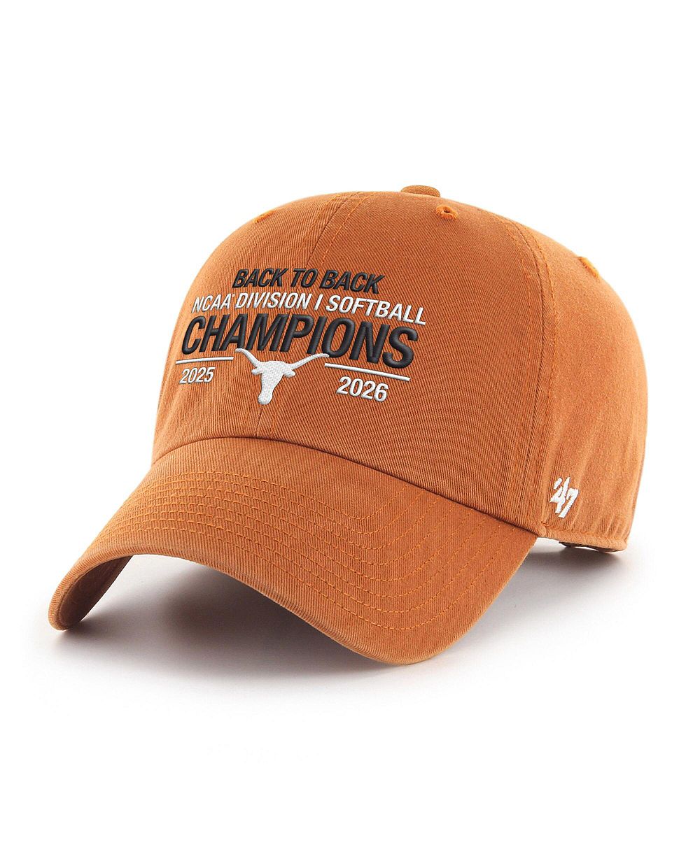 Мужская и женская кепка '47 Brand Texas Longhorns NCAA Softball Women's College World Series Clean Up Adjustable Hat Оранжевый
